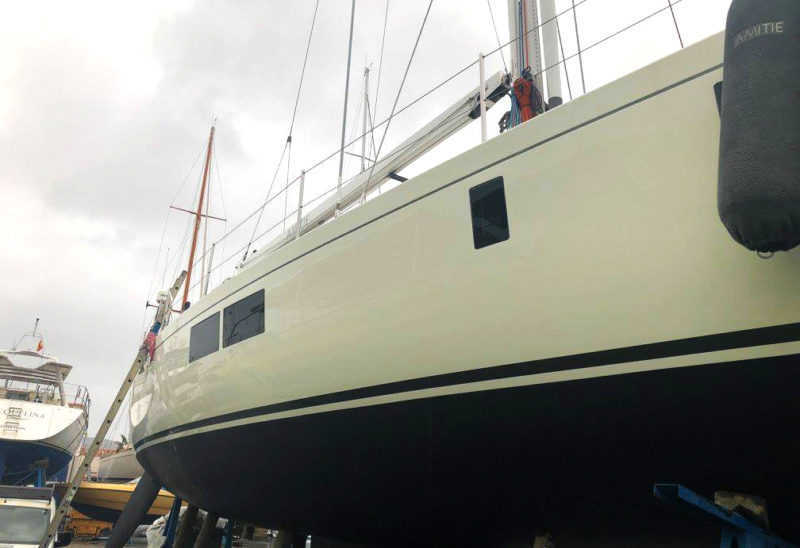 Hull polished, anti-fouled and gel repairs made